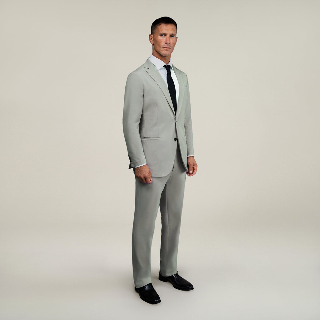 Bespoke custom athleisure technical men's suit model Tyler in Sterling