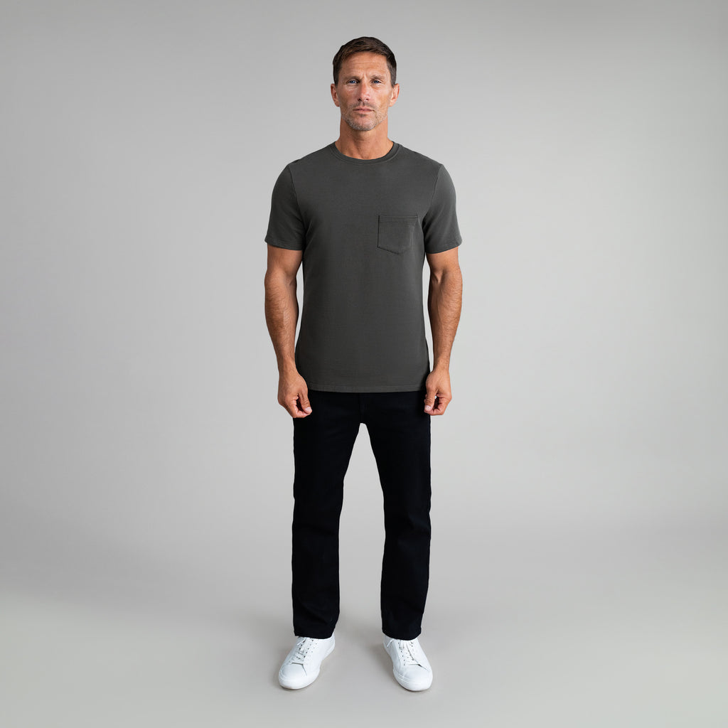 Tags:(6'0" - 180 lbs|Medium) custom t-shirt tee model Tyler in Smoke