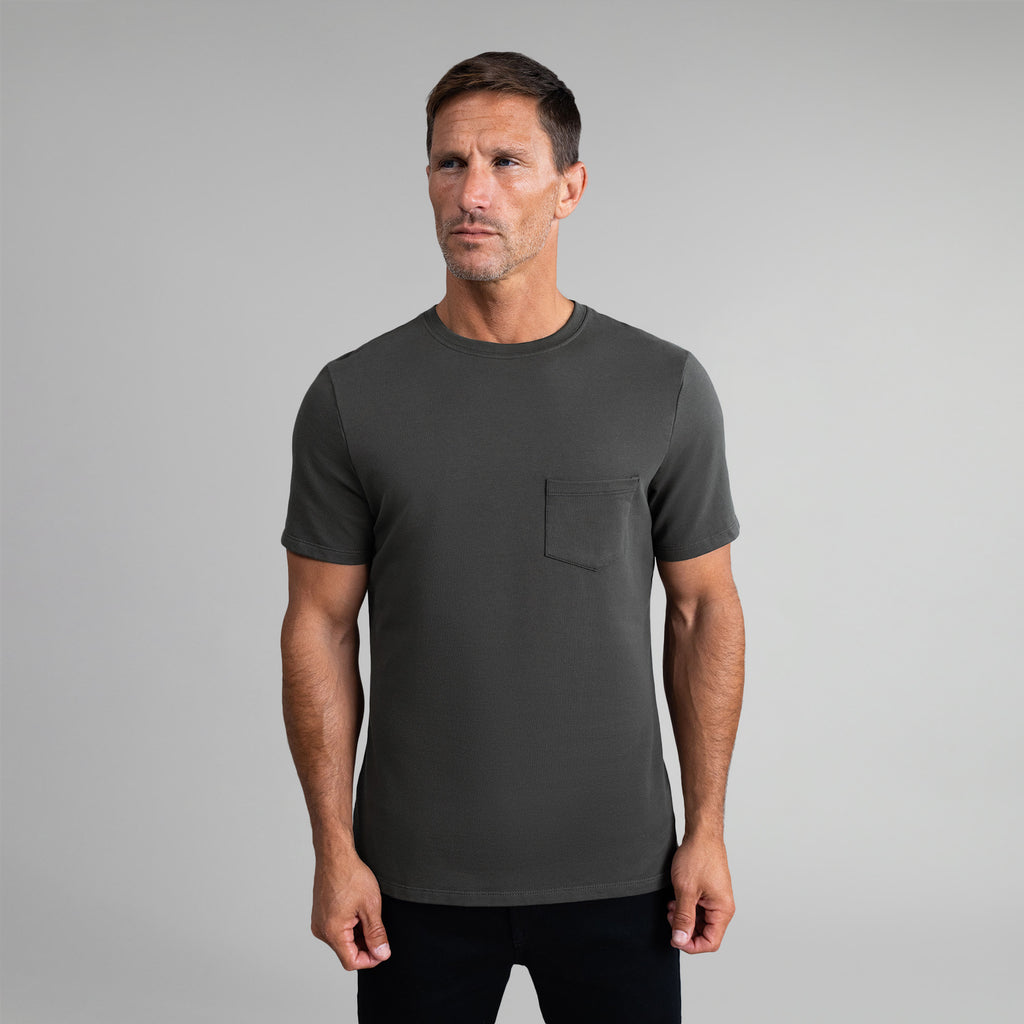 Tags:(6'0" - 180 lbs|Medium) custom t-shirt tee model Tyler in Smoke