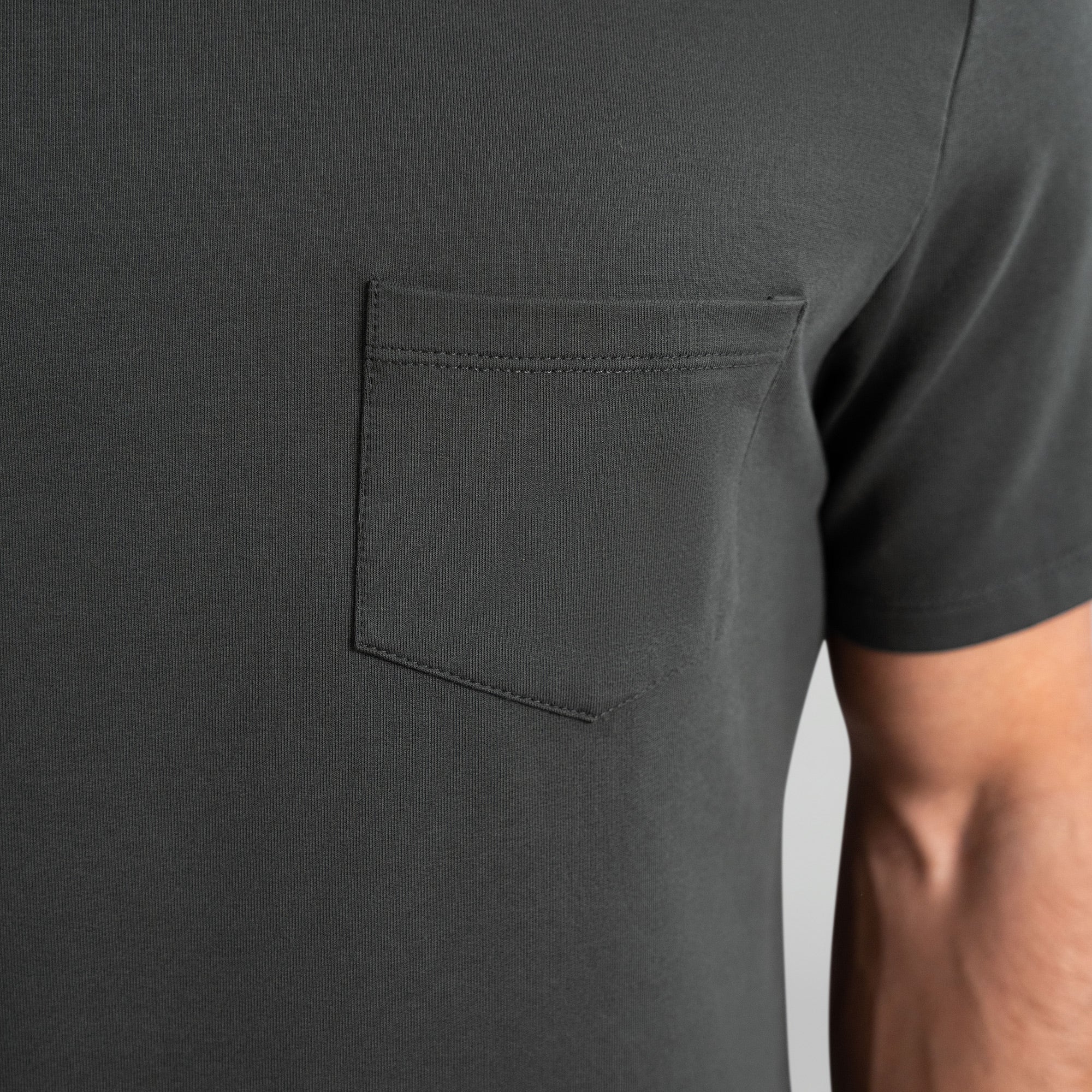 Tags:(6'0" - 180 lbs|Medium) custom t-shirt tee model Tyler in Smoke