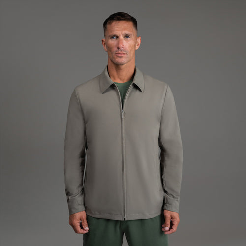 men's custom zip up jacket model Tyler in Olive