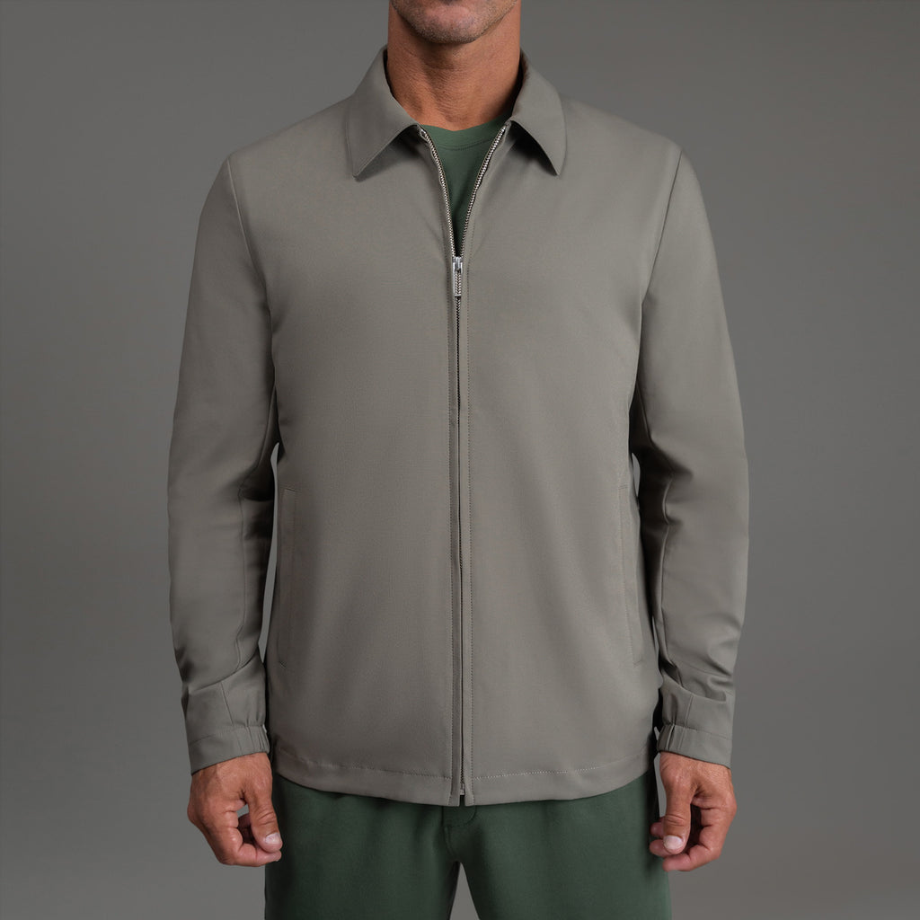 men's custom zip up jacket model Tyler in Olive