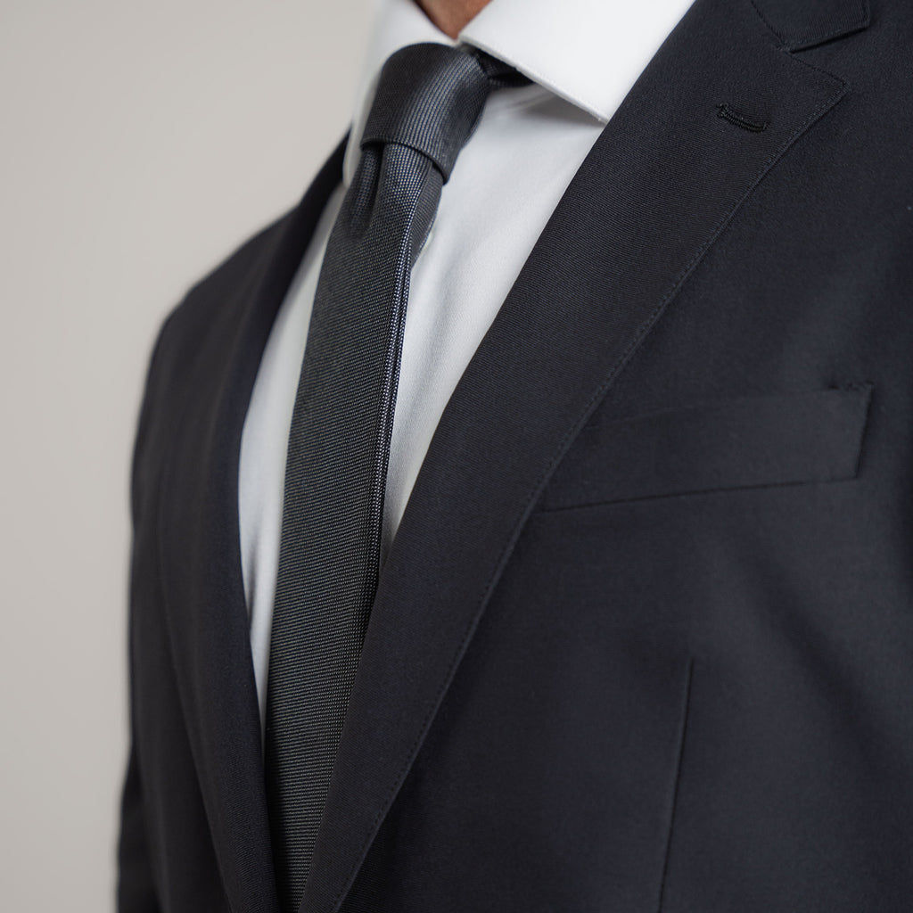 Bespoke custom athleisure technical men's suit los angeles model Tyler in Black