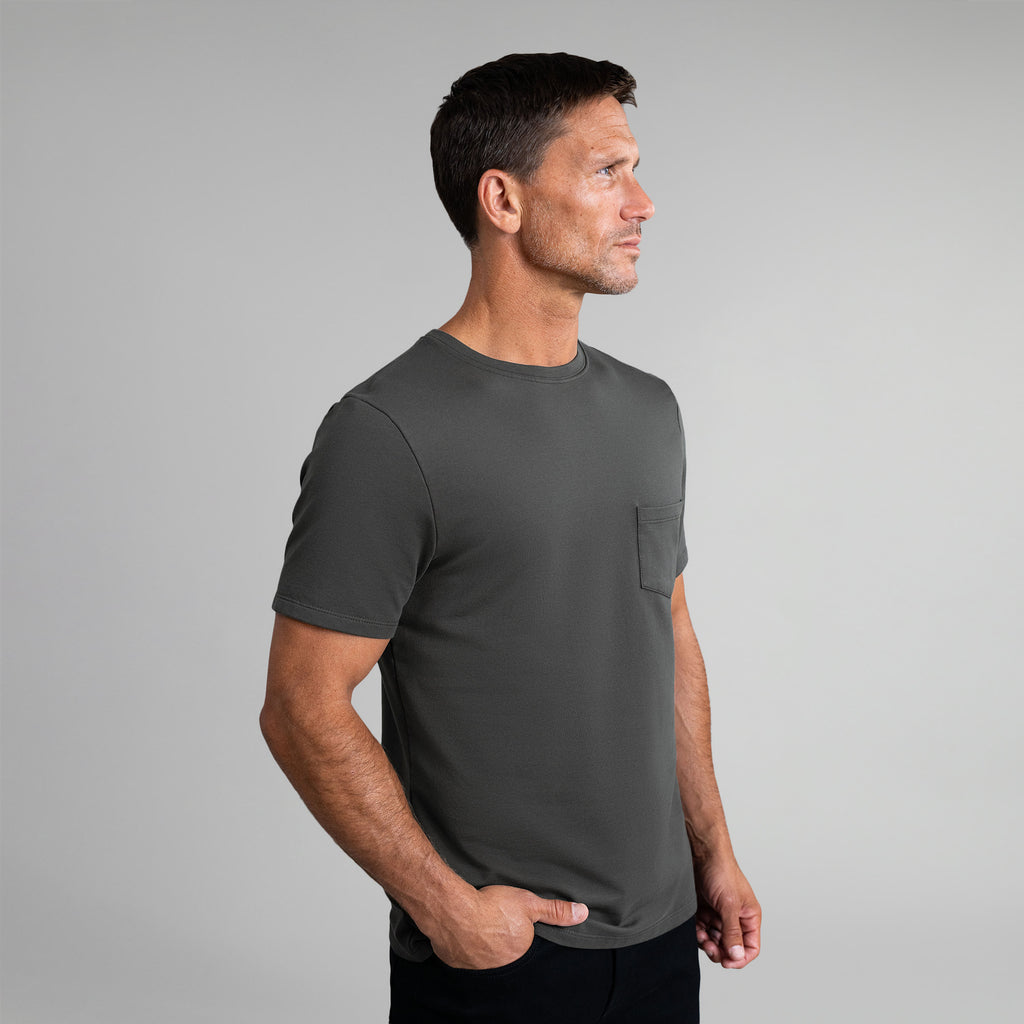 Tags:(6'0" - 180 lbs|Medium) custom t-shirt tee model Tyler in Smoke