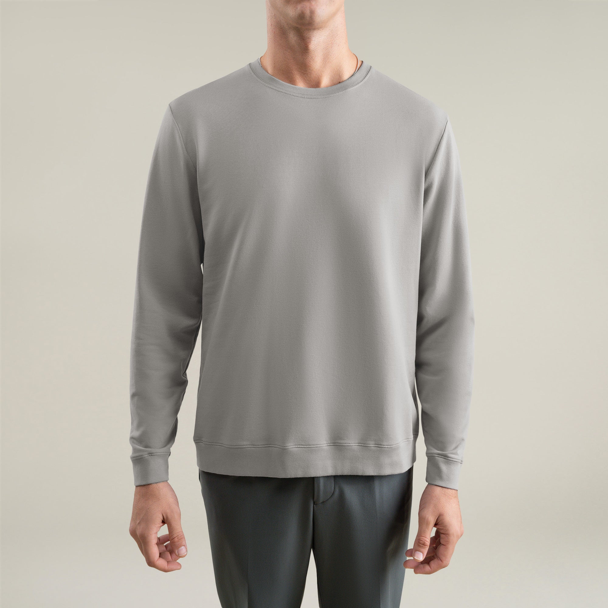 Tags:(6'1" - 165 lbs|Large) Custom t-shirt tee model Jessey in Frost Gray