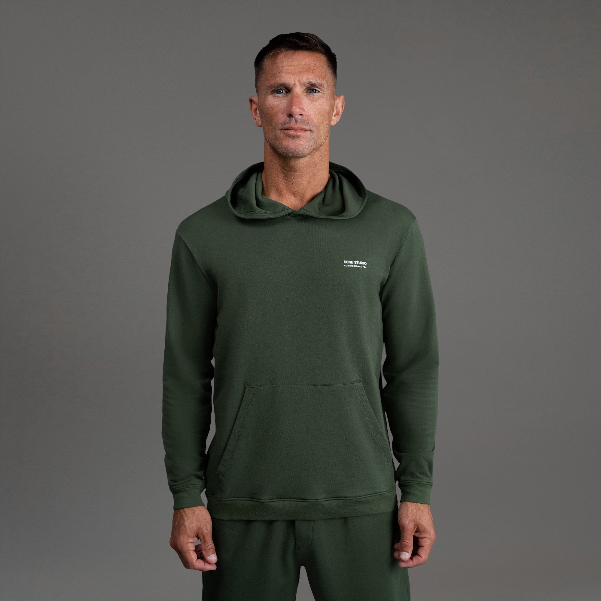 Tags:(6'0" - 180 lbs|Large) custom hoodie model Tyler in Moss