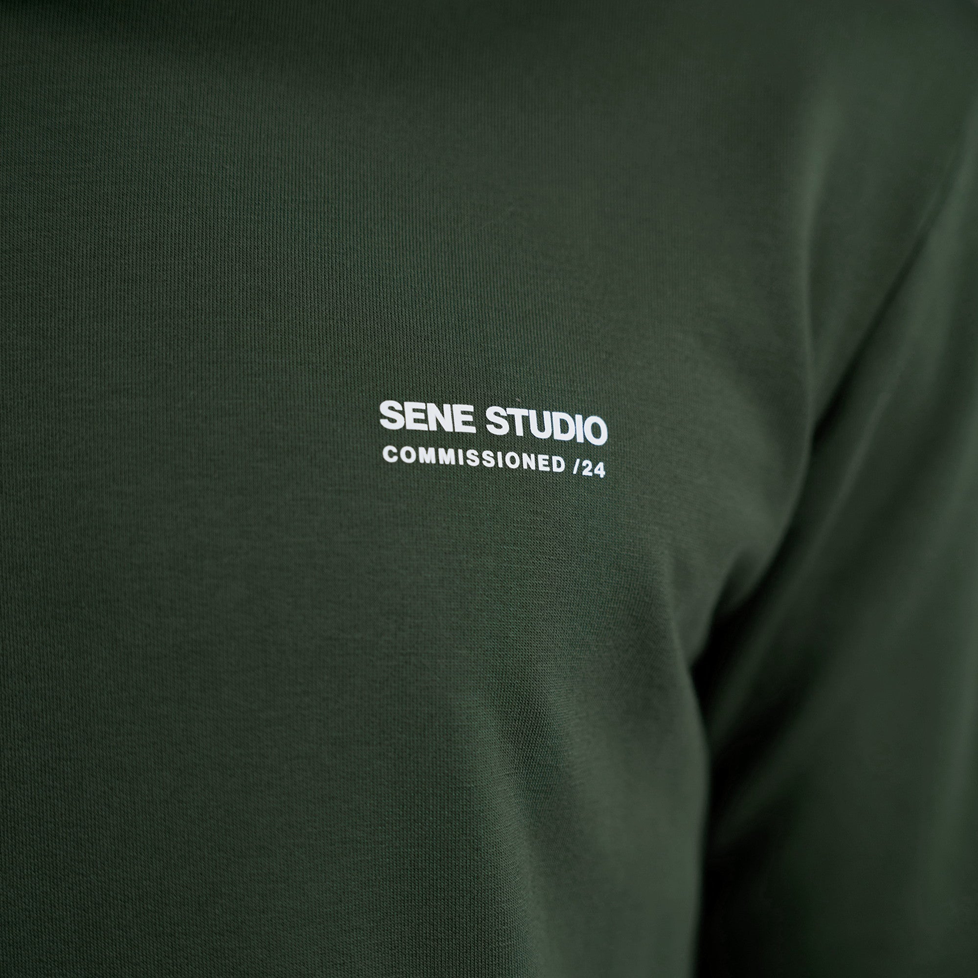 men's custom hoodie model Tyler in Moss