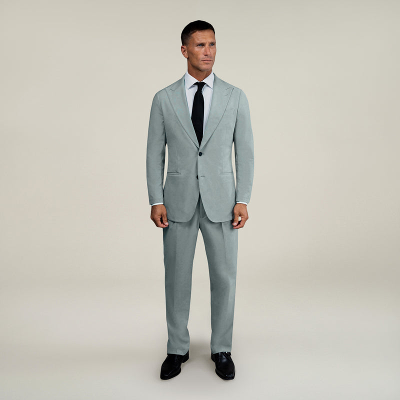 Tags:(6'0"|180 lbs) Bespoke custom athleisure technical men's suit los angeles model Tyler in Wind