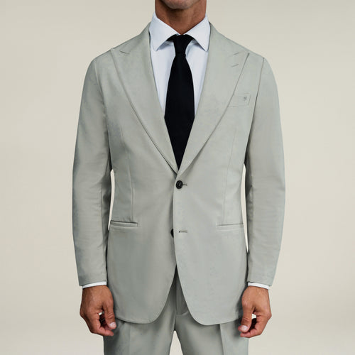 Bespoke custom athleisure technical men's suit los angeles model Tyler in Sterling