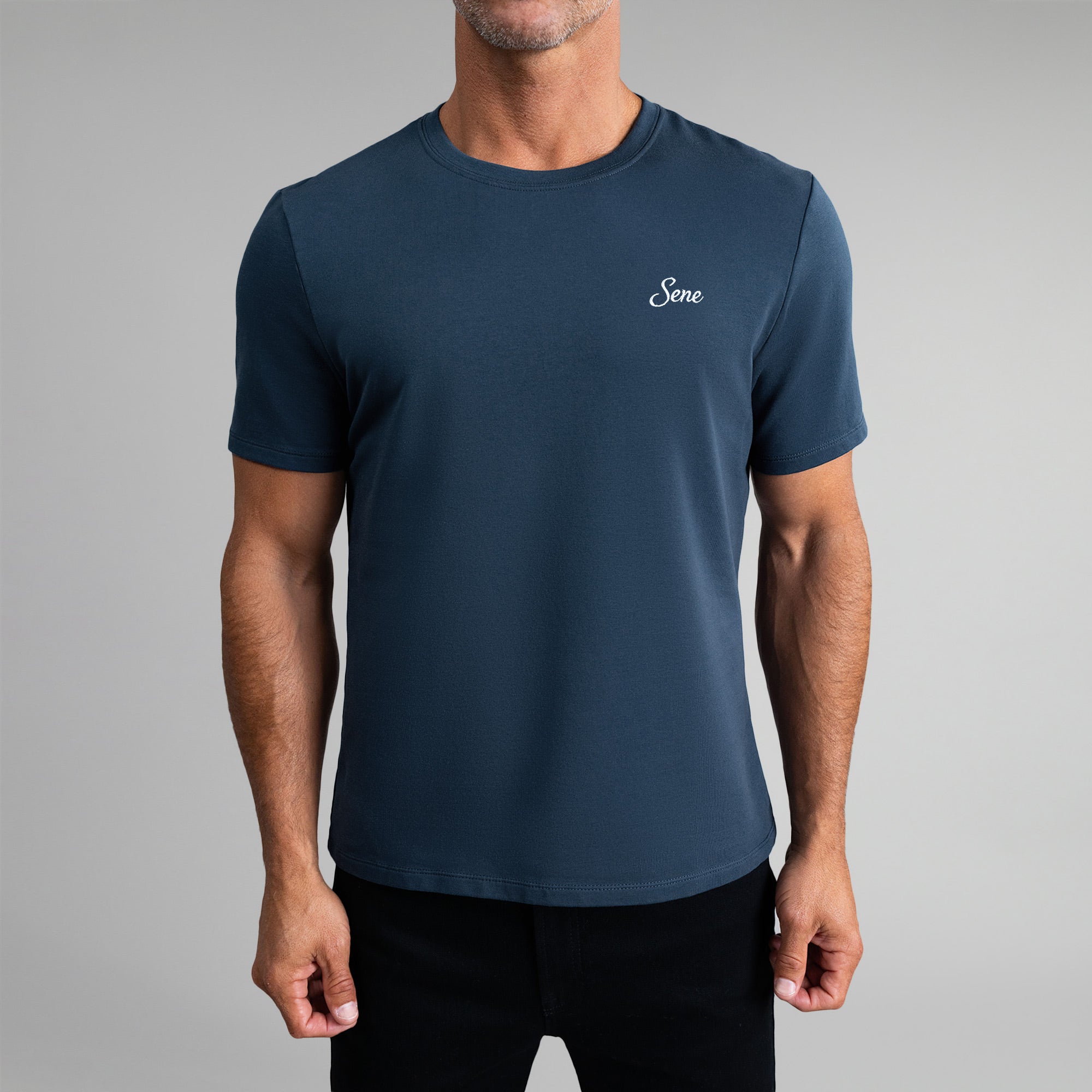 Tags:(6'0" - 180 lbs|Medium) custom t-shirt tee model Tyler in Deep Sea