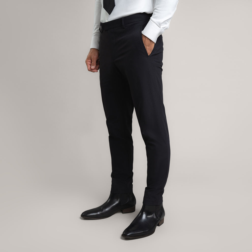bespoke custom trousers pant chino performance technical model Tyler in Black