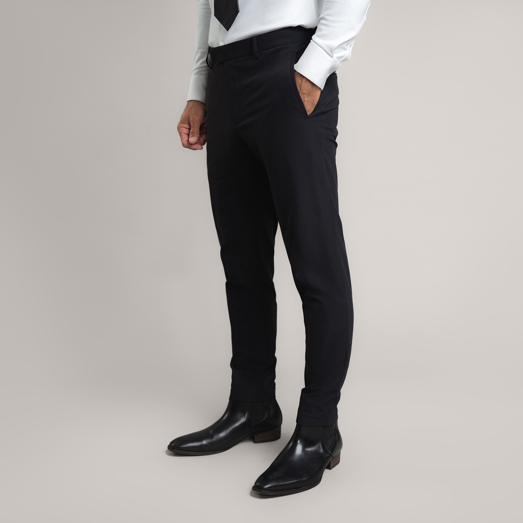 bespoke custom trousers pant chino performance technical model Tyler in Black