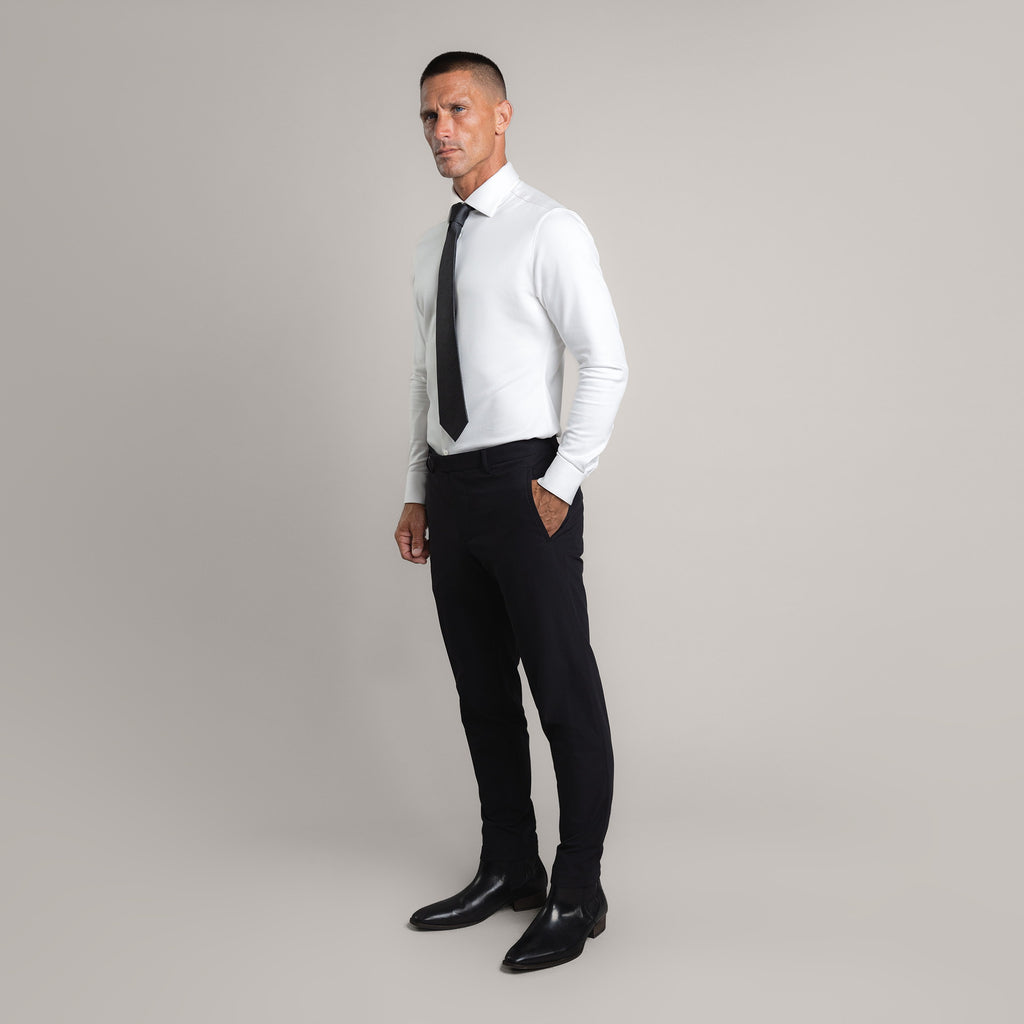 bespoke custom trousers pant chino performance technical model Tyler in Black