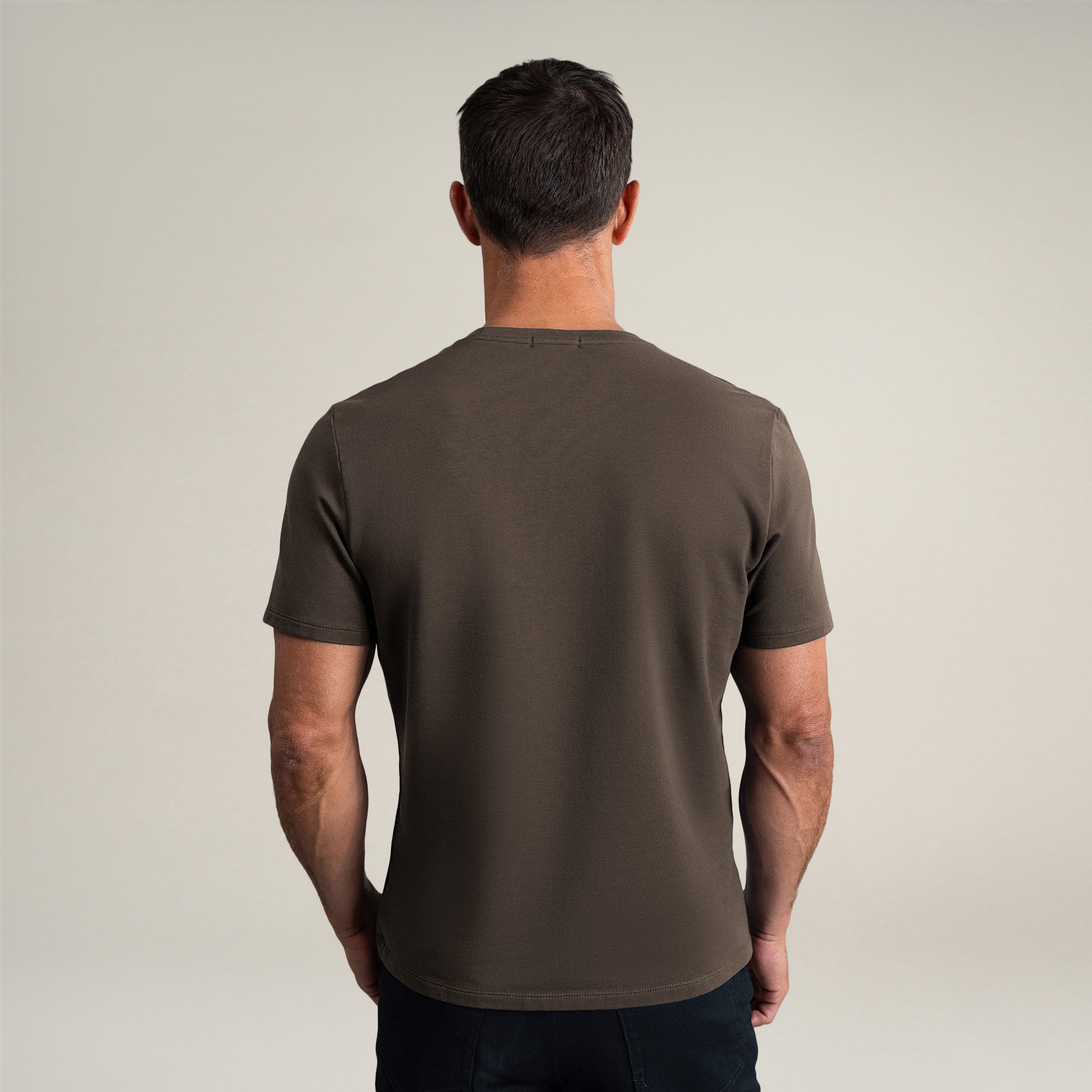 Tags:(6'0" - 180 lbs|Medium) custom t-shirt tee model Tyler in Umber
