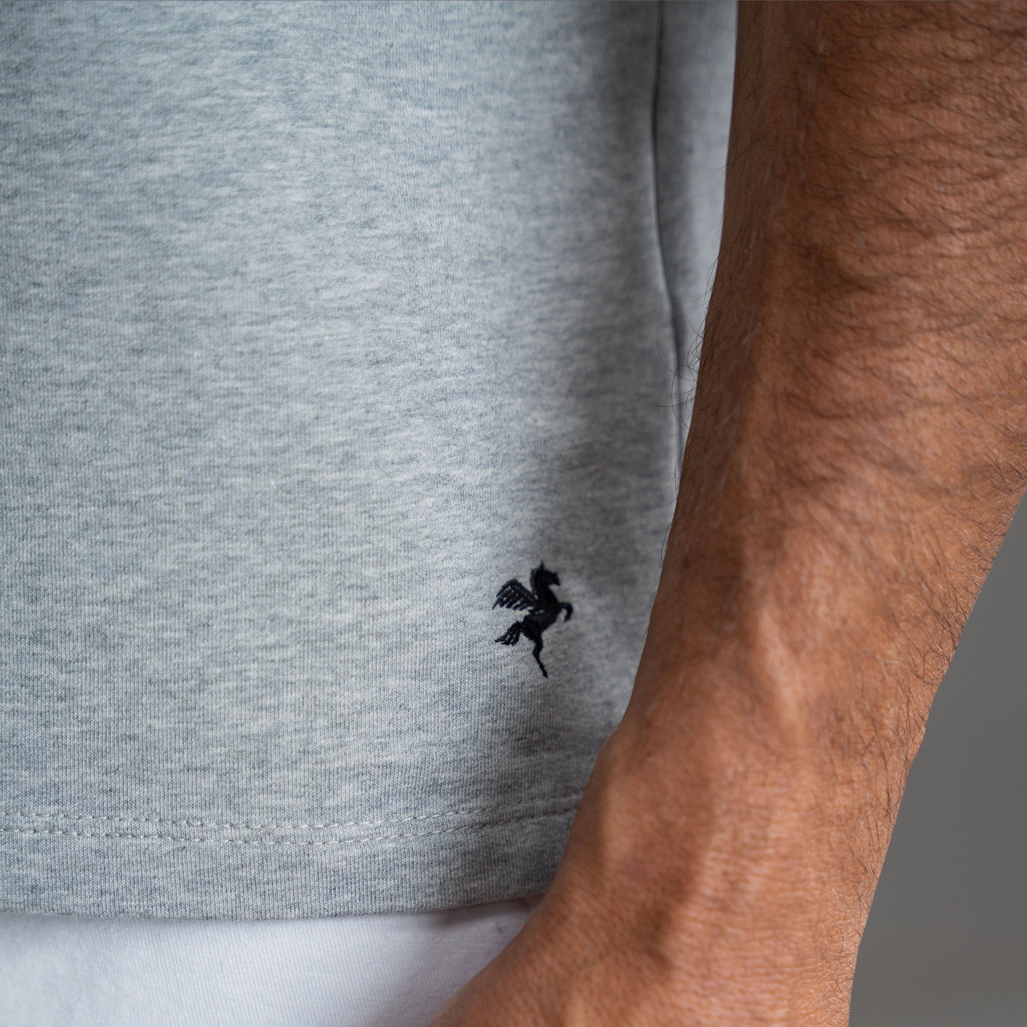 Tags:(6'0"|180 lbs) custom t-shirt tee model Tyler in Heather Gray