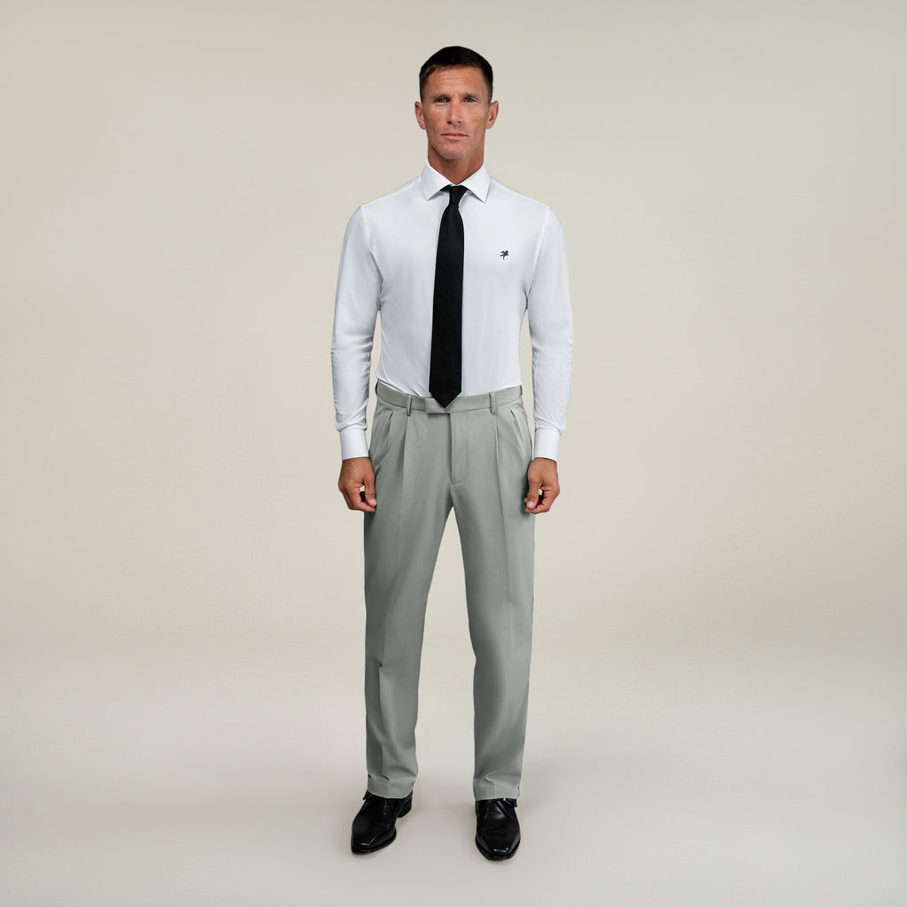 Bespoke custom athleisure technical men's suit model Tyler in Sterling