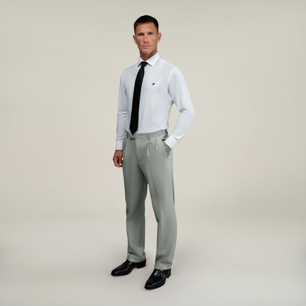Bespoke custom athleisure technical men's suit model Tyler in Sterling