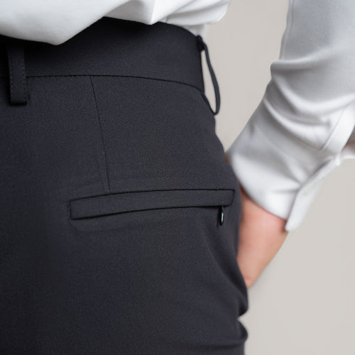 Namu Shop - Aton Back Satin Wool Utility Pants - Black
