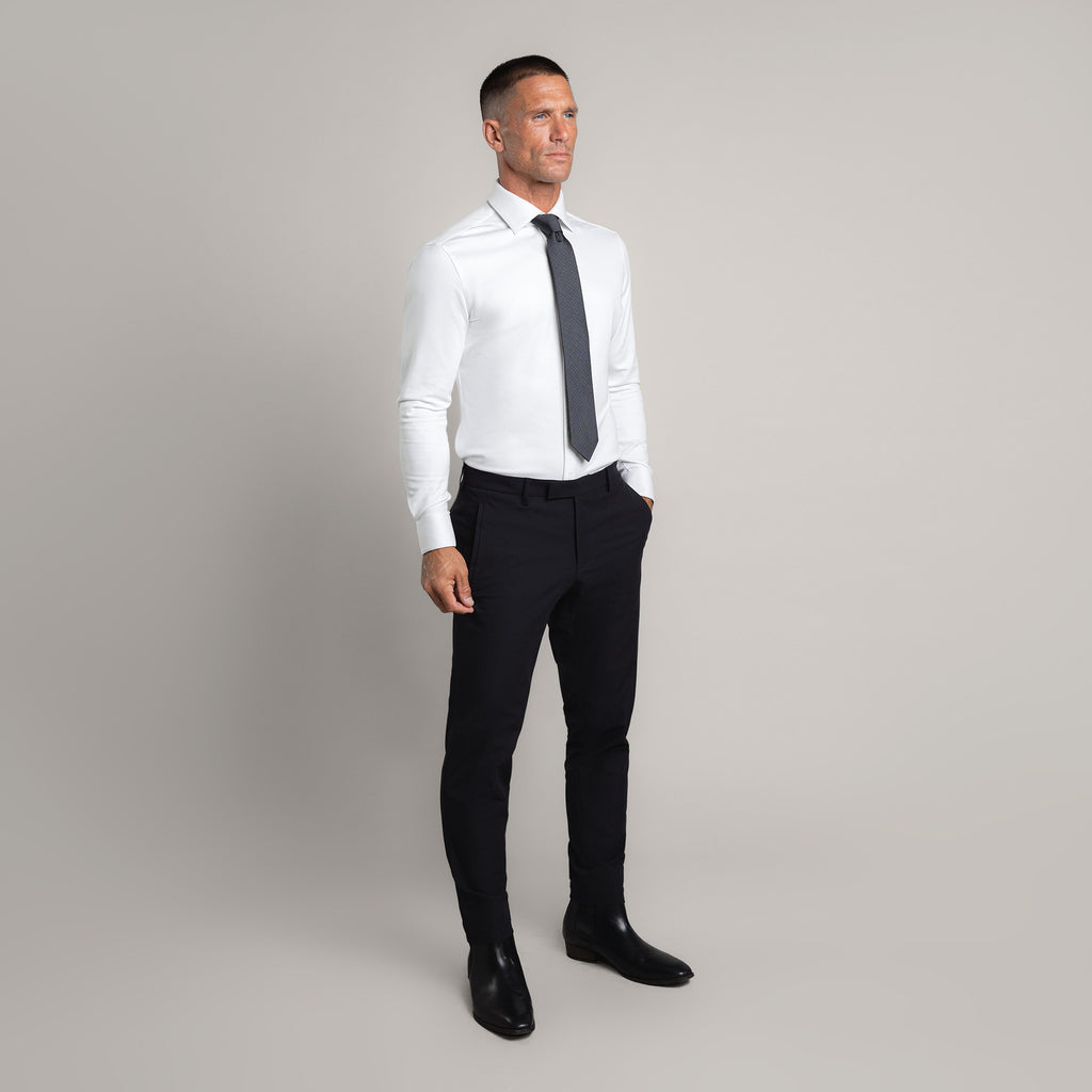 bespoke custom trousers pant chino performance technical model Tyler in Black