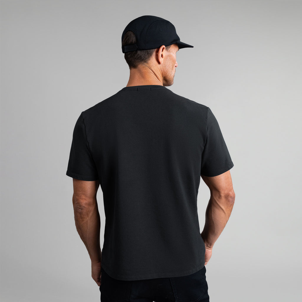 Tags:(6'0" - 180 lbs|Medium) custom t-shirt tee model Tyler in Black