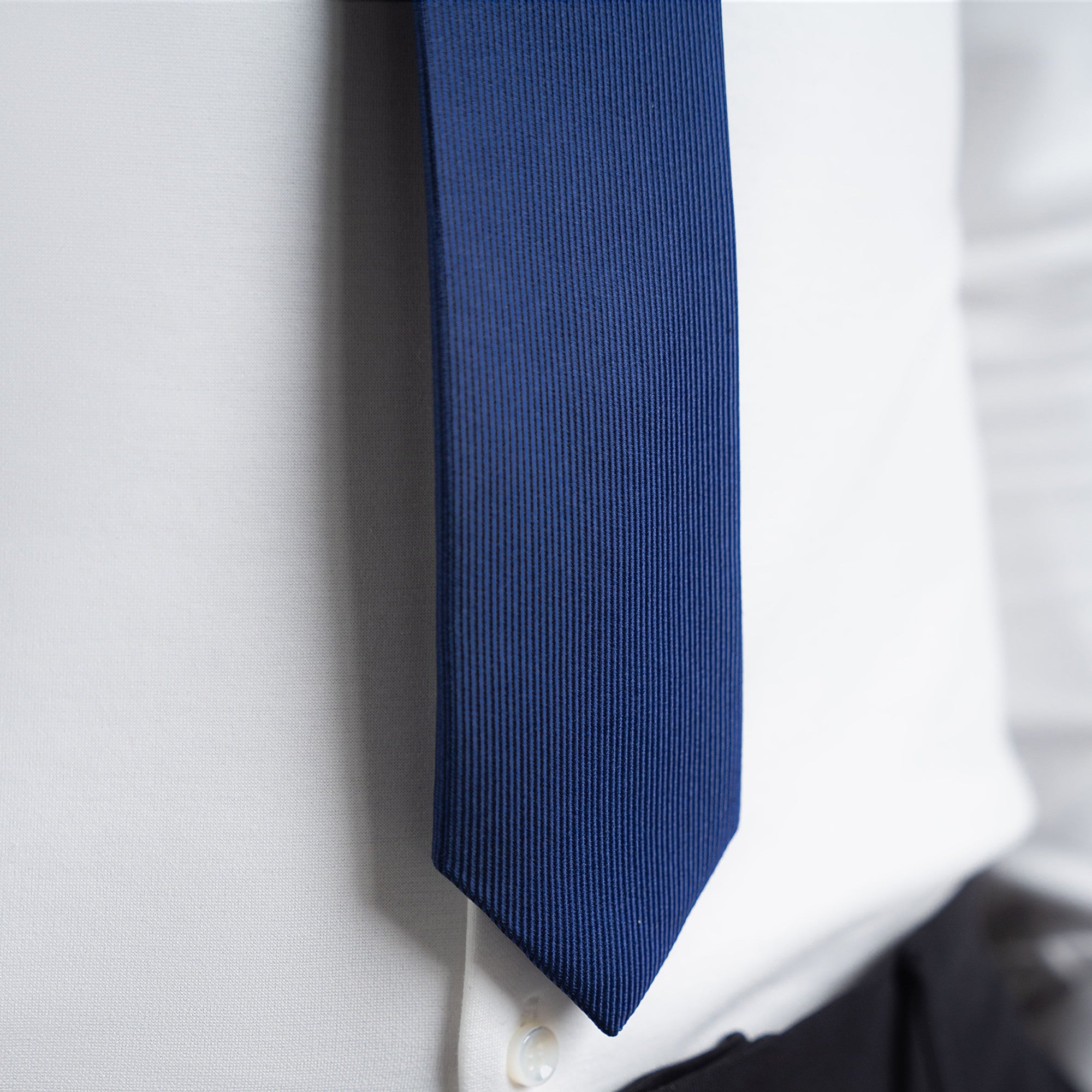 mens custom silk tie model Tyler in Navy