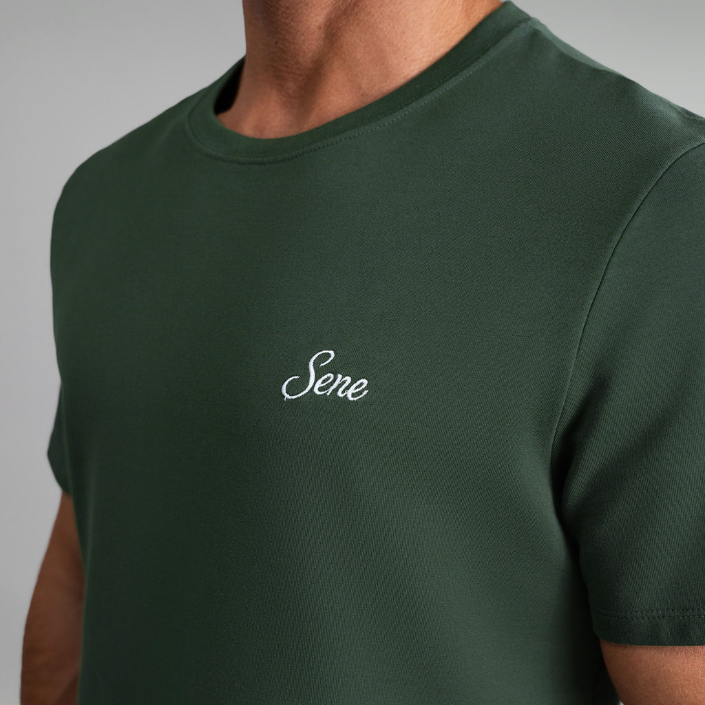 Tags:(6'0" - 180 lbs|Medium) custom t-shirt tee model Tyler in Moss