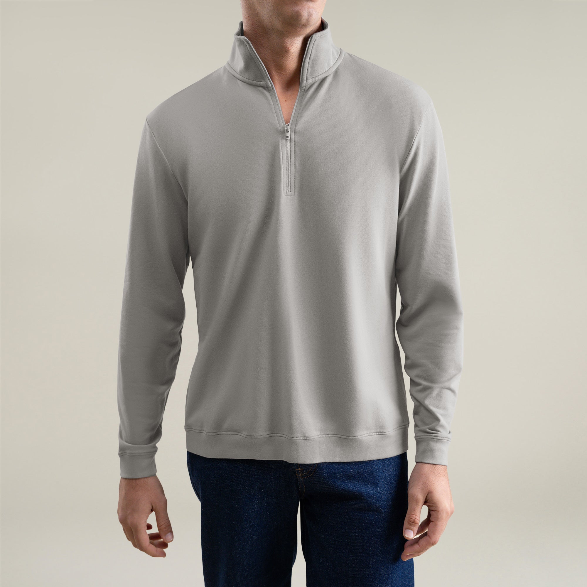 Tags:(6'1" - 165 lbs|Large) Custom t-shirt tee model Jessey in Frost Gray