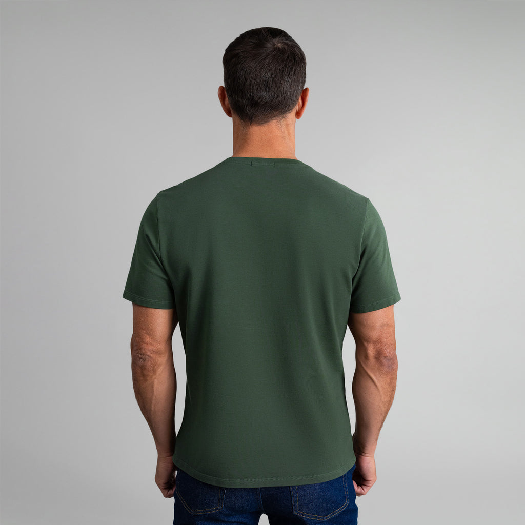 Tags:(6'0" - 180 lbs|Medium) custom t-shirt tee model Tyler in Moss
