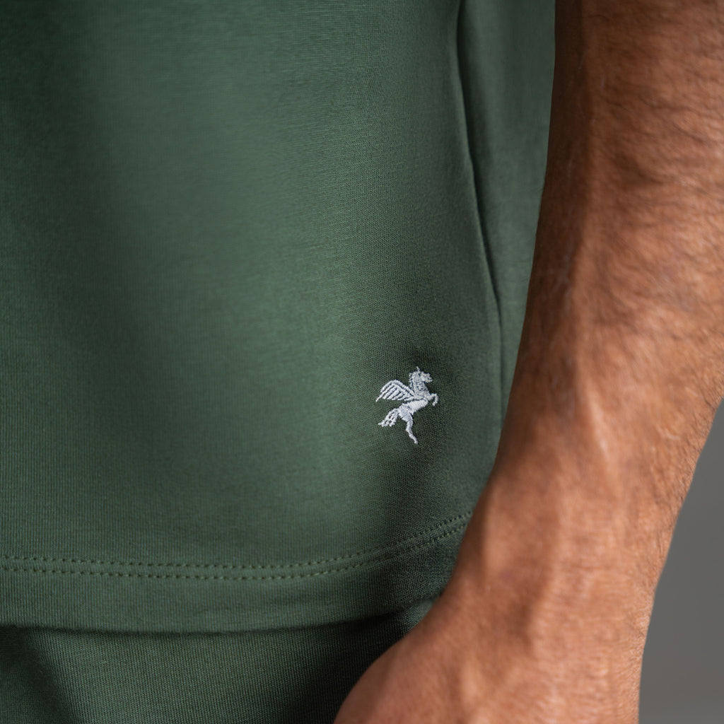 Tags:(6'0" - 180 lbs|Large) custom t-shirt tee model Tyler in Moss