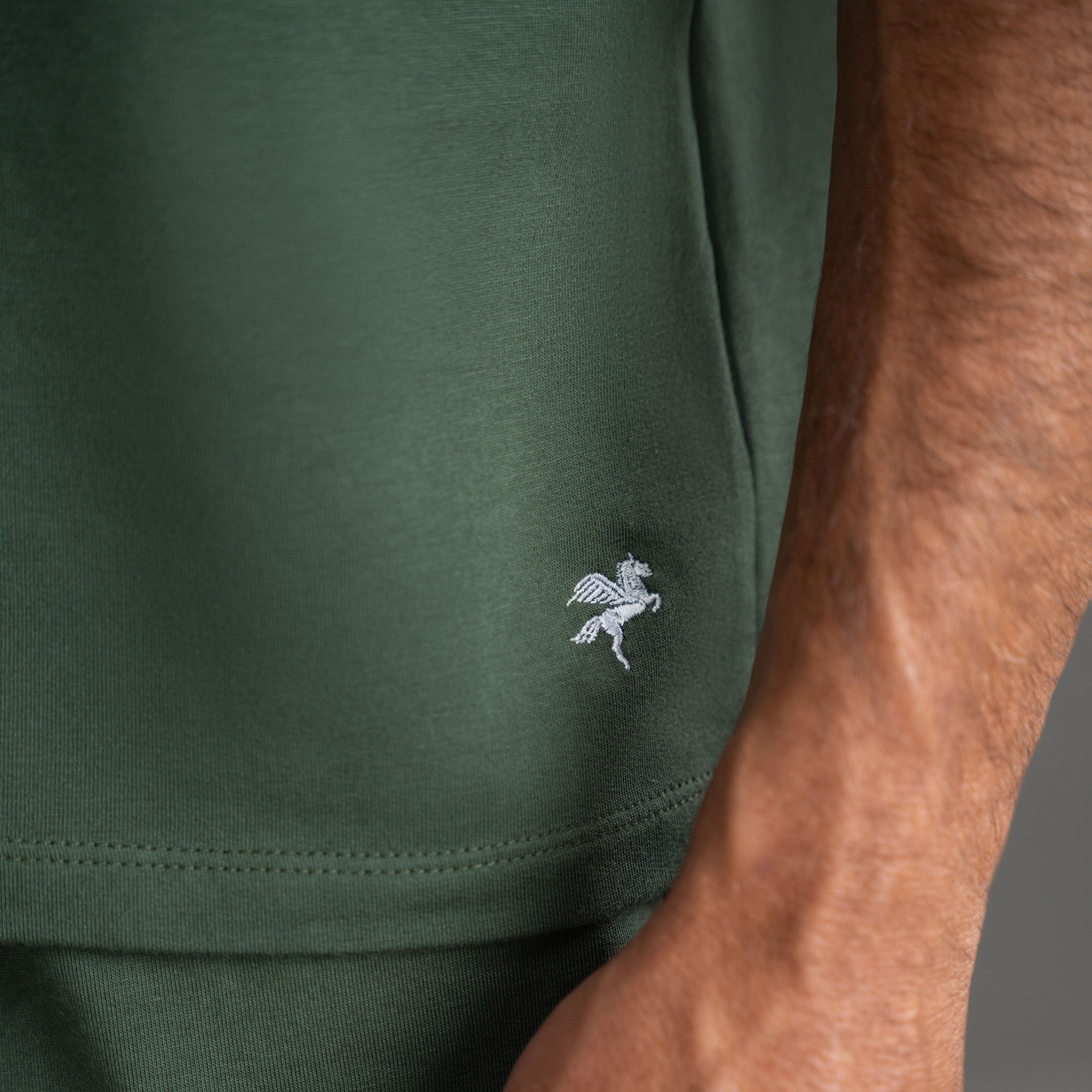 Tags:(6'0" - 180 lbs|Large) custom t-shirt tee model Tyler in Moss