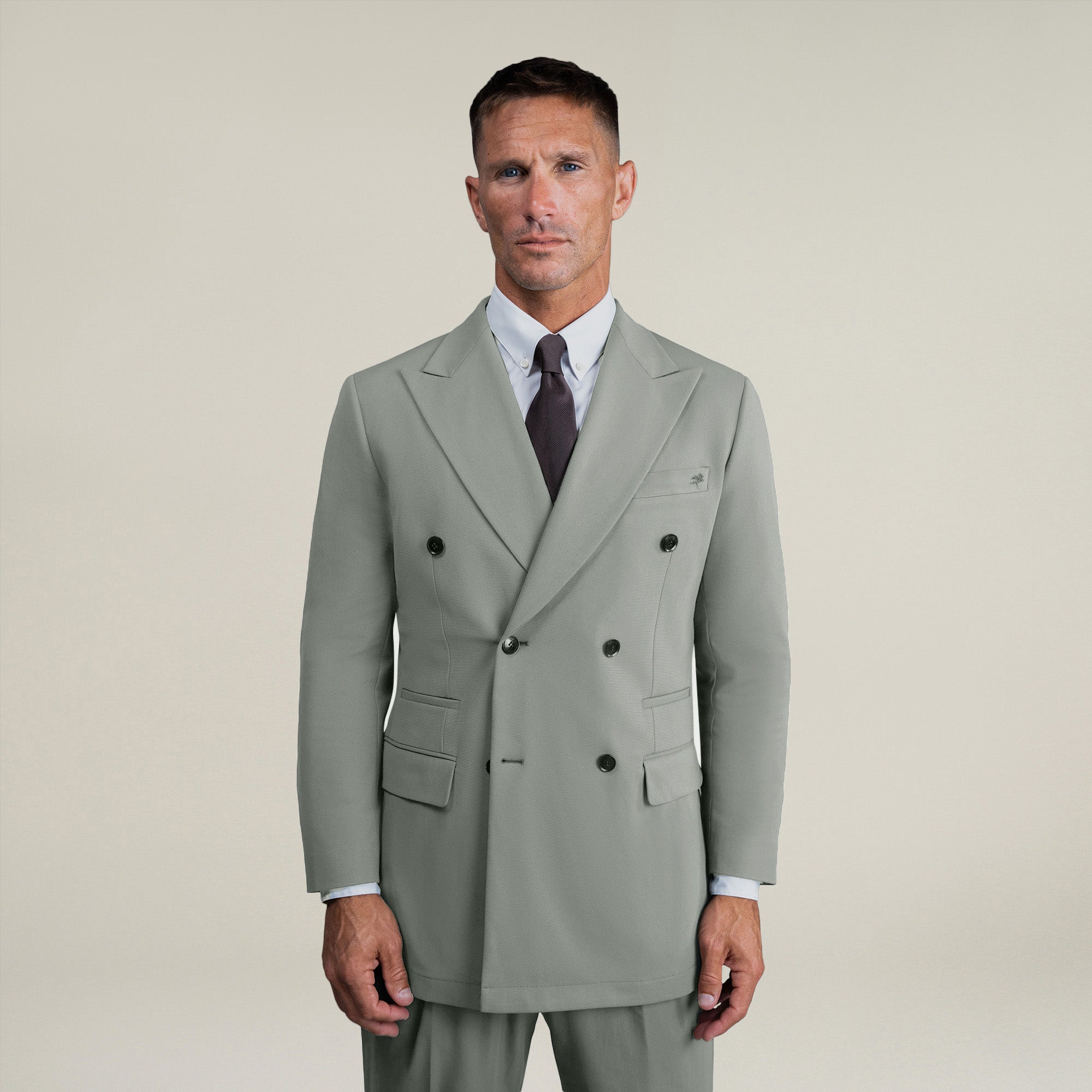 Bespoke custom athleisure technical men's suit model Tyler in Sterling