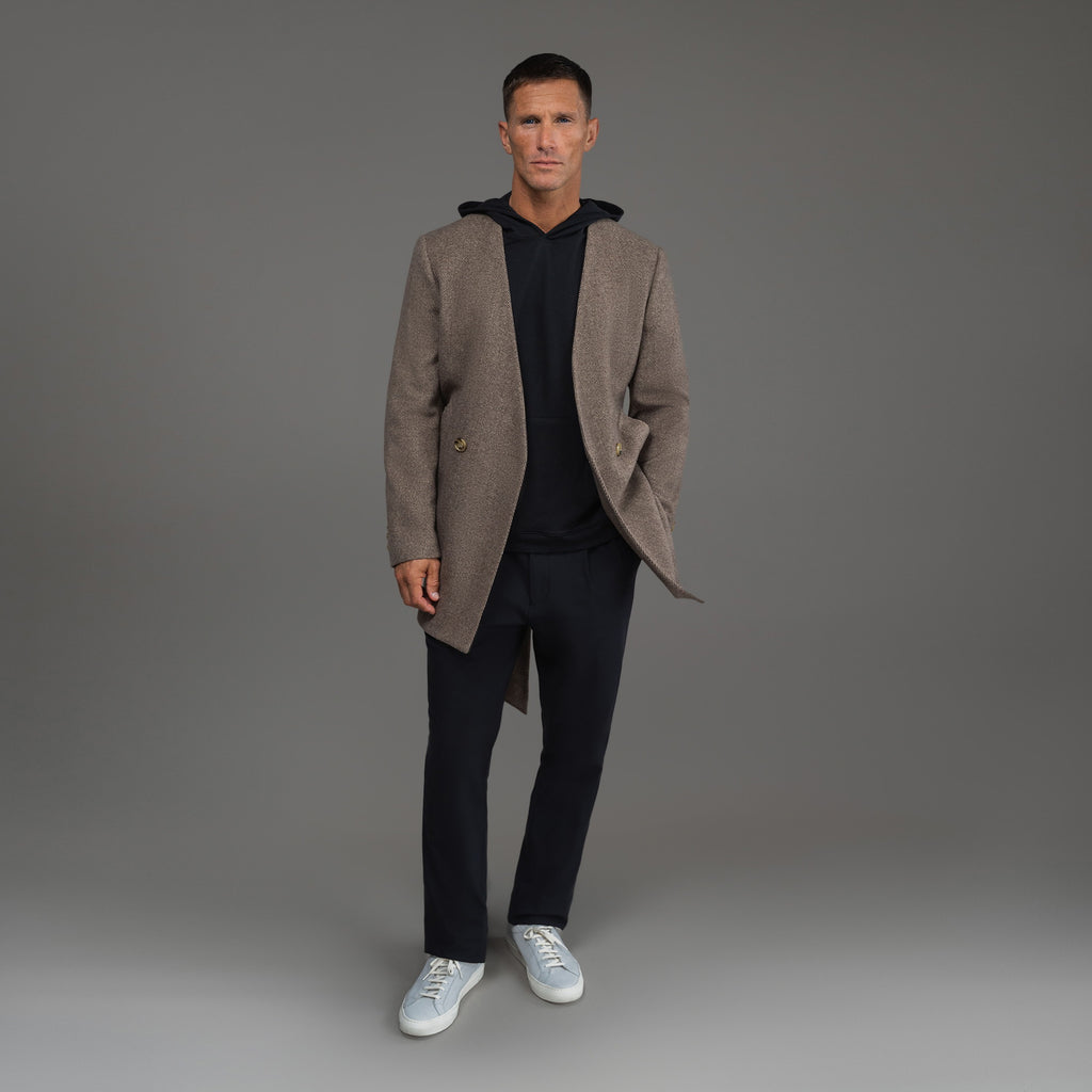 Tags:(6'0"|180 lbs) Bespoke custom linen men's suit los angeles model Tyler in  Brown