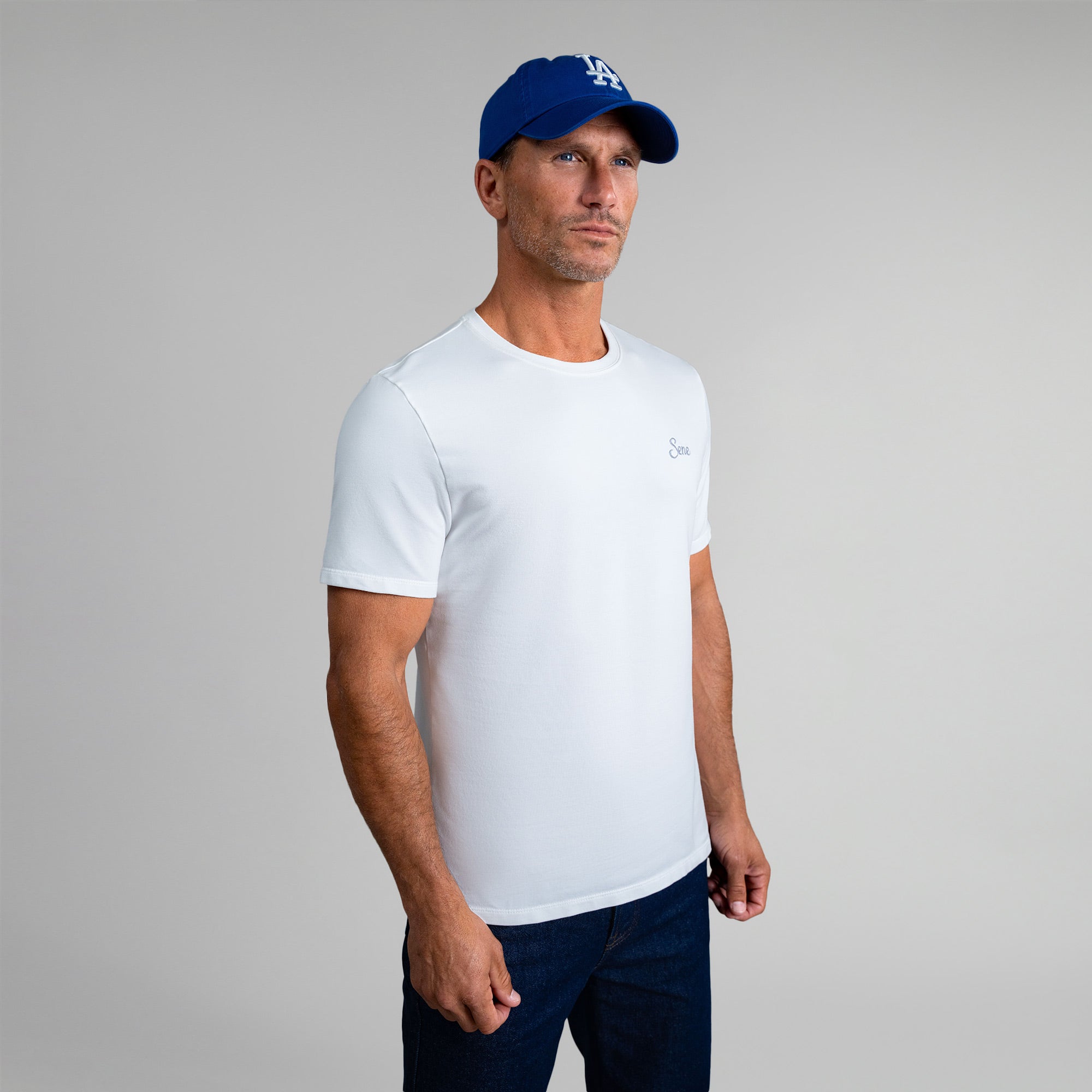 Tags:(6'0" - 180 lbs|Medium) custom t-shirt tee model Tyler in White