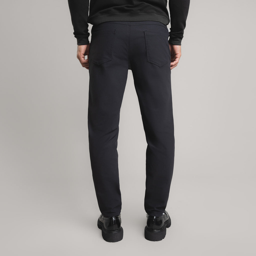custom tech performance stretch pants model Tyler in Black
