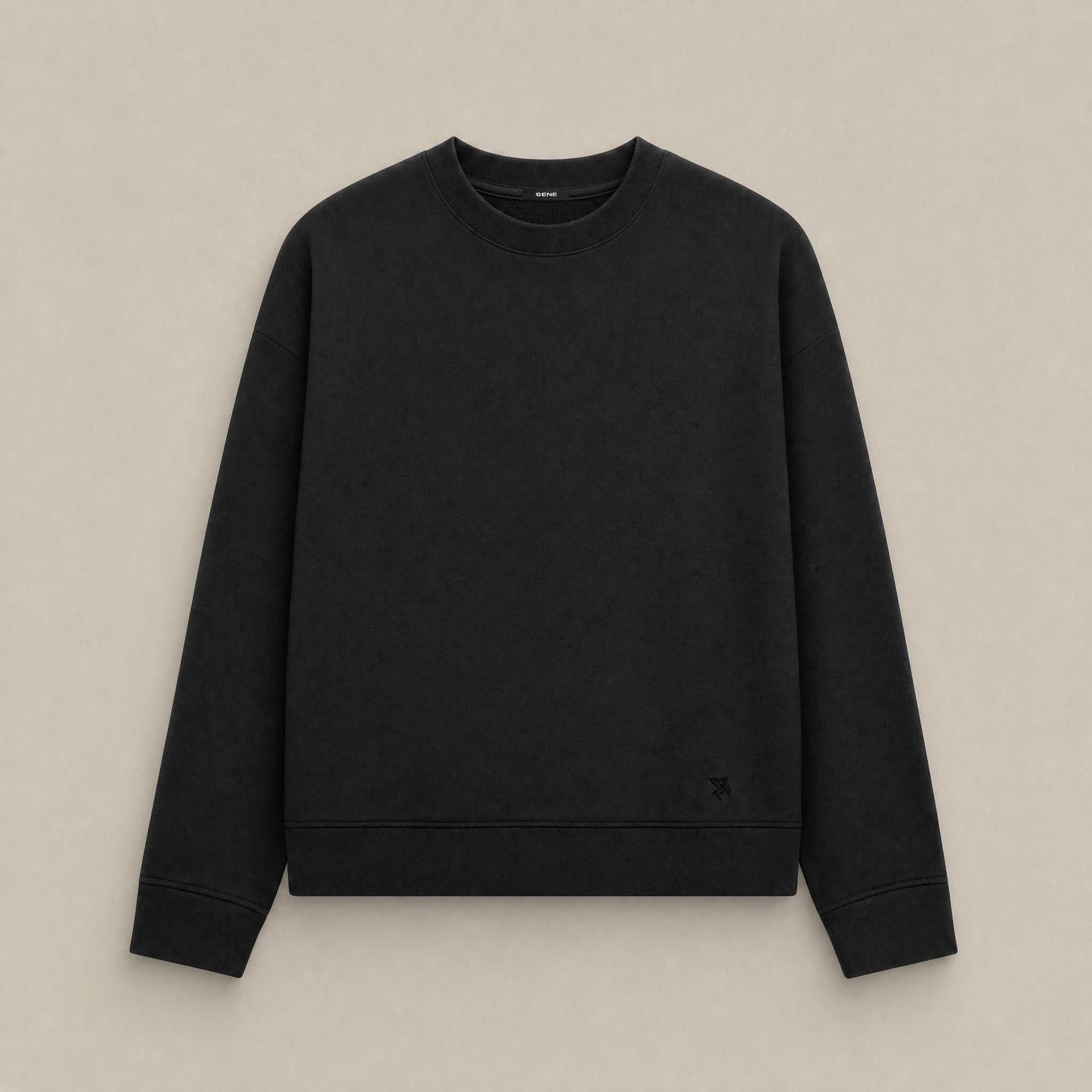 Terry Fleece Pullover model Matteo in Black