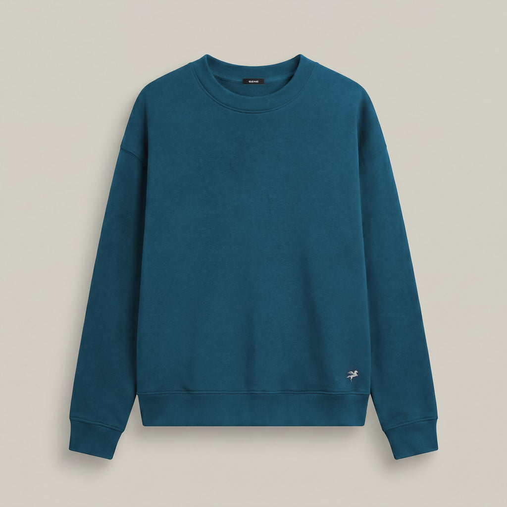Terry Fleece Pullover model Matteo in Poseidon