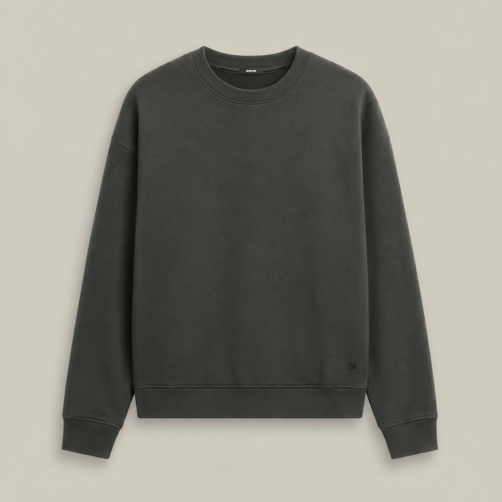 Terry Fleece Pullover model Matteo in Smoke