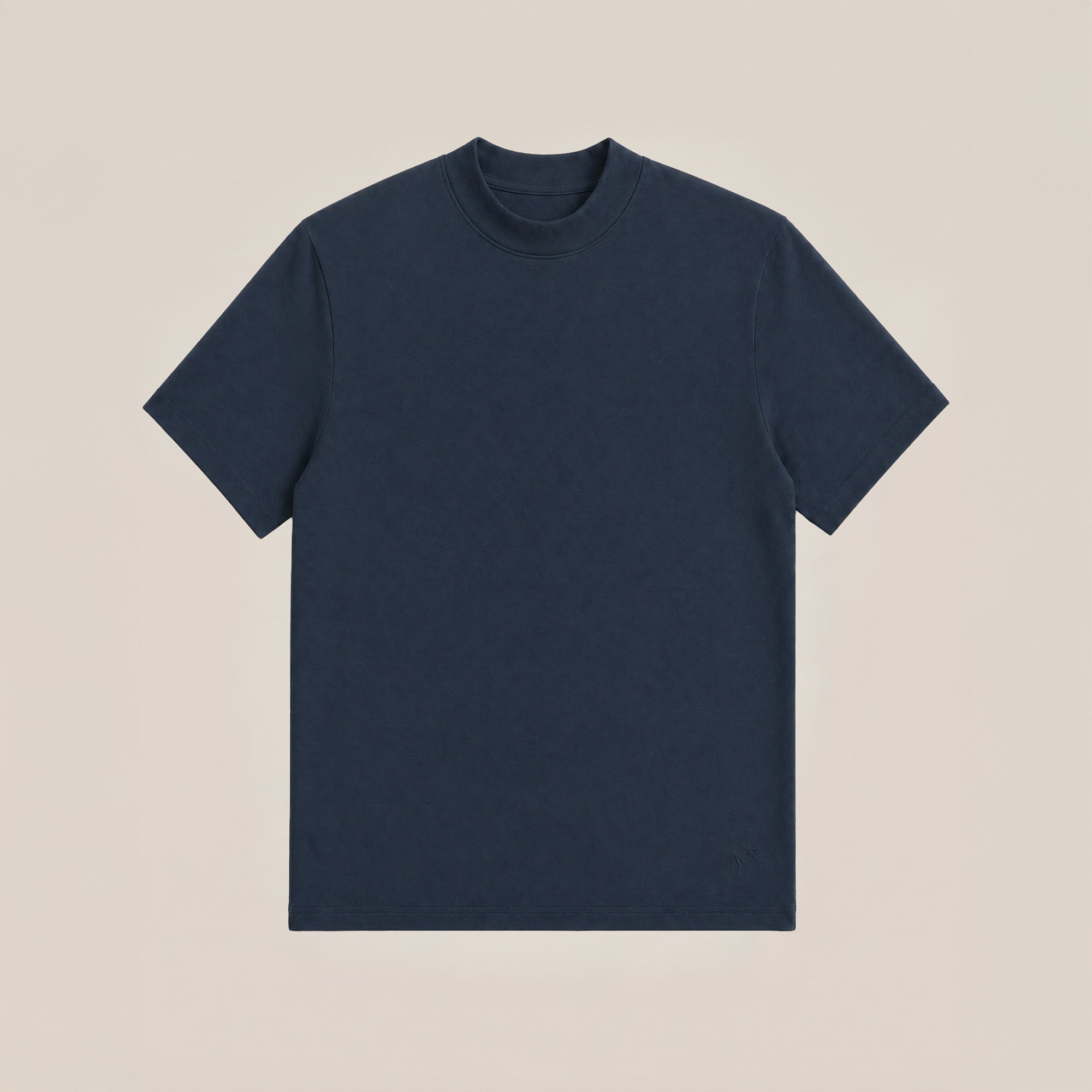 Deep Sea short-sleeve shirt flatlay against a beige background model Kive in Deep Sea