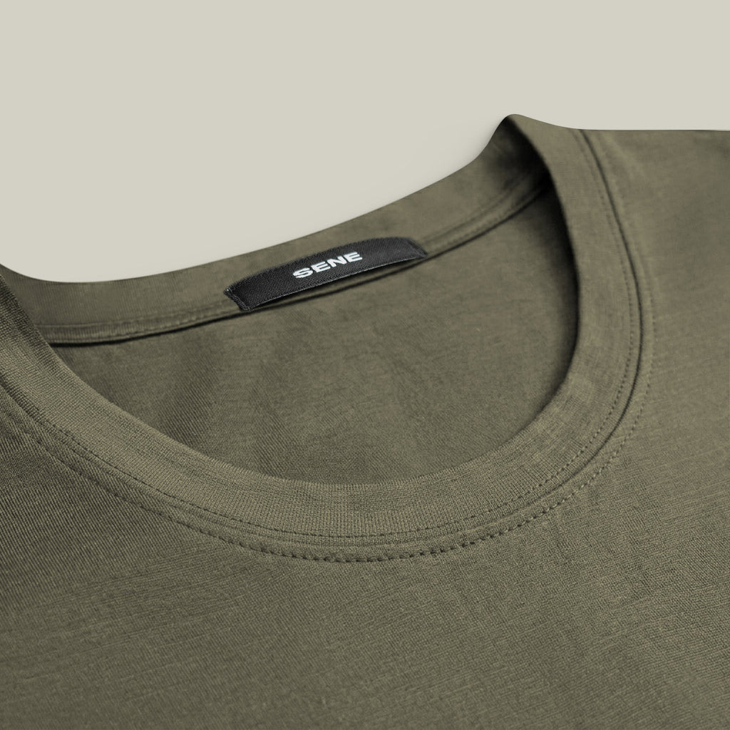 Merino Wool Crew Pocket T-Shirt in Flint