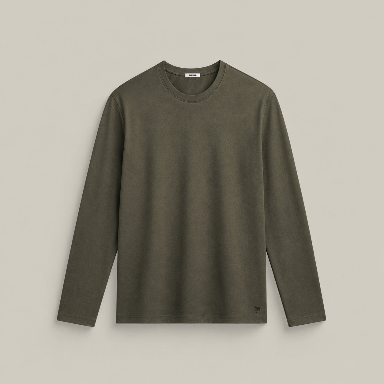Merino Wool Long Sleeve T-Shirt model Matteo in Flint