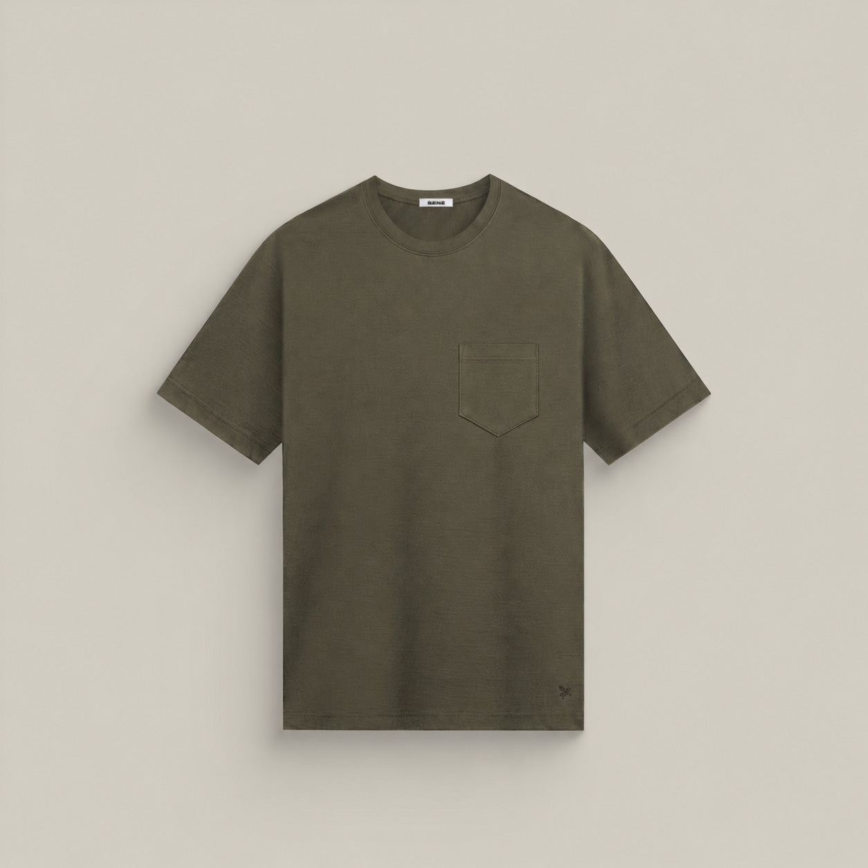 Merino Wool Crew Pocket T-Shirt in Flint