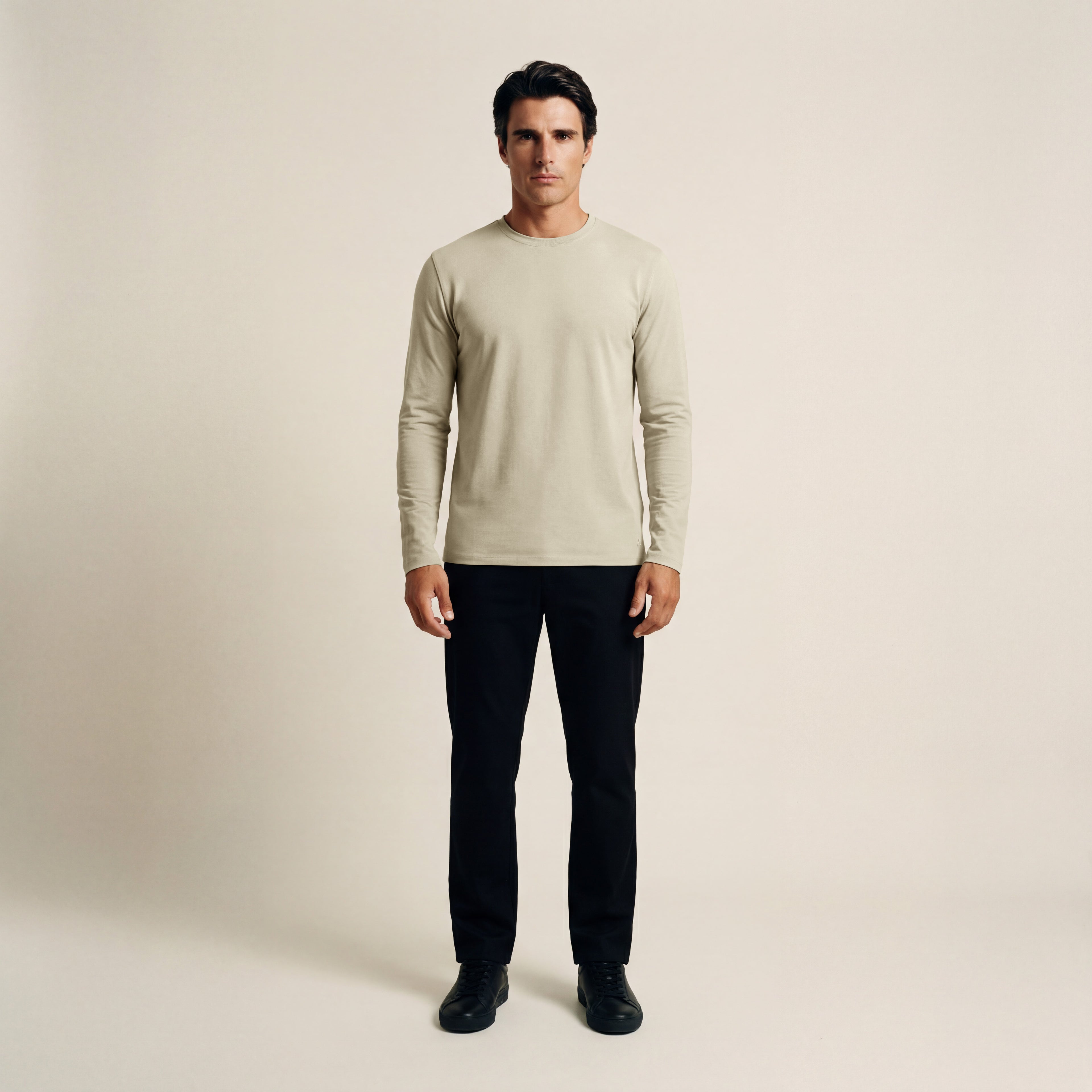 Cumulus Long Sleeve Shirt model Matteo in Villa Stone