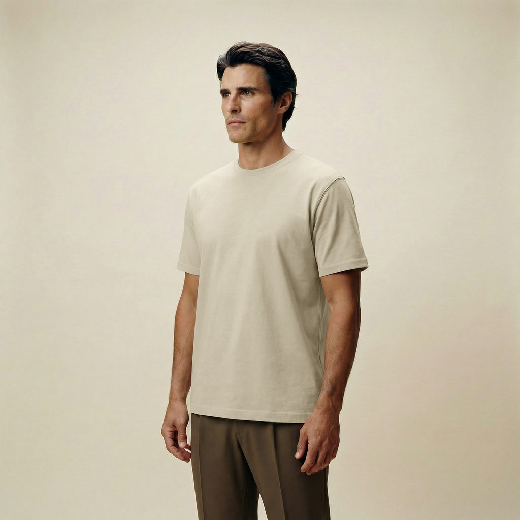 Cumulus Crew T-Shirt model Matteo in Villa Stone