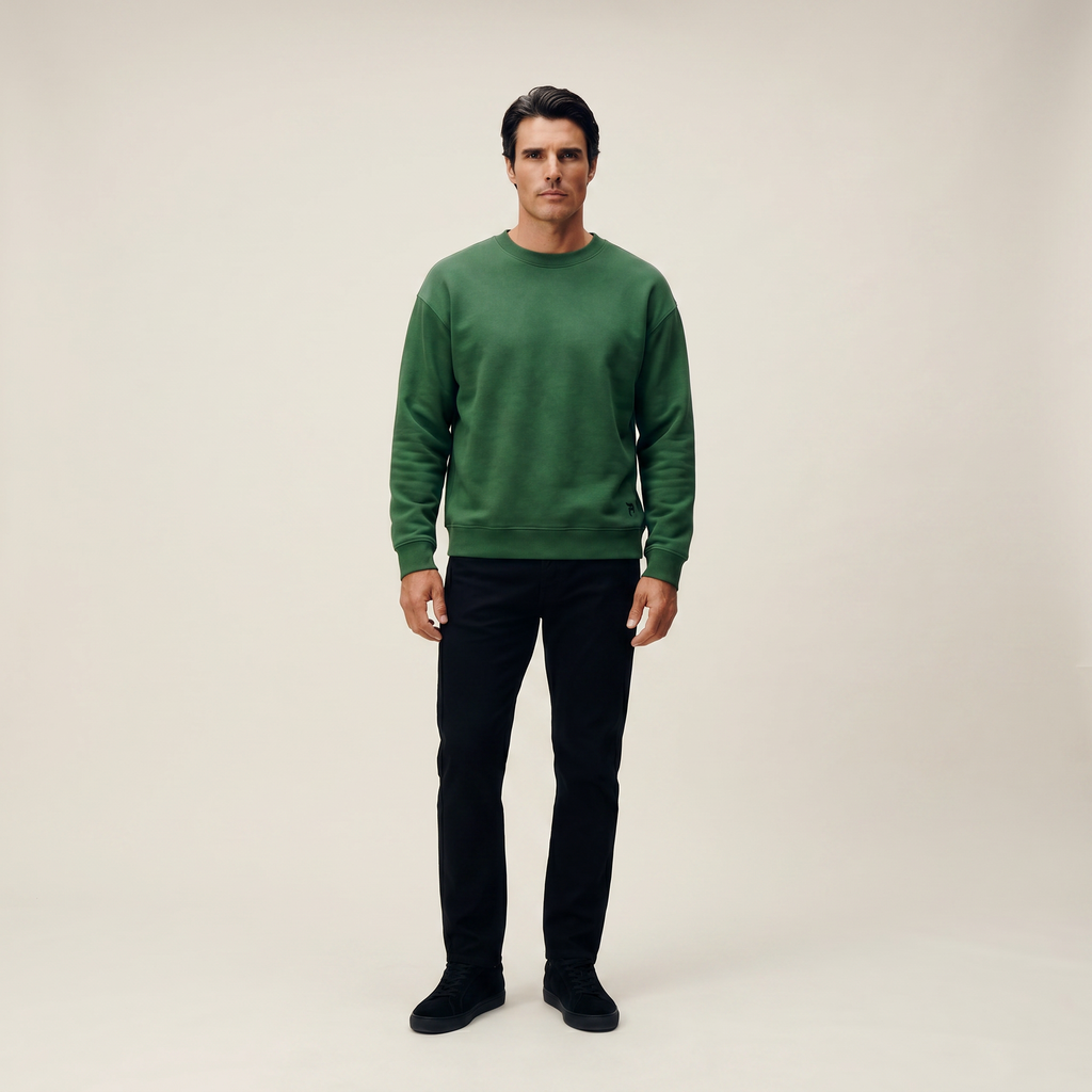 Terry Fleece Pullover model Matteo in Eden