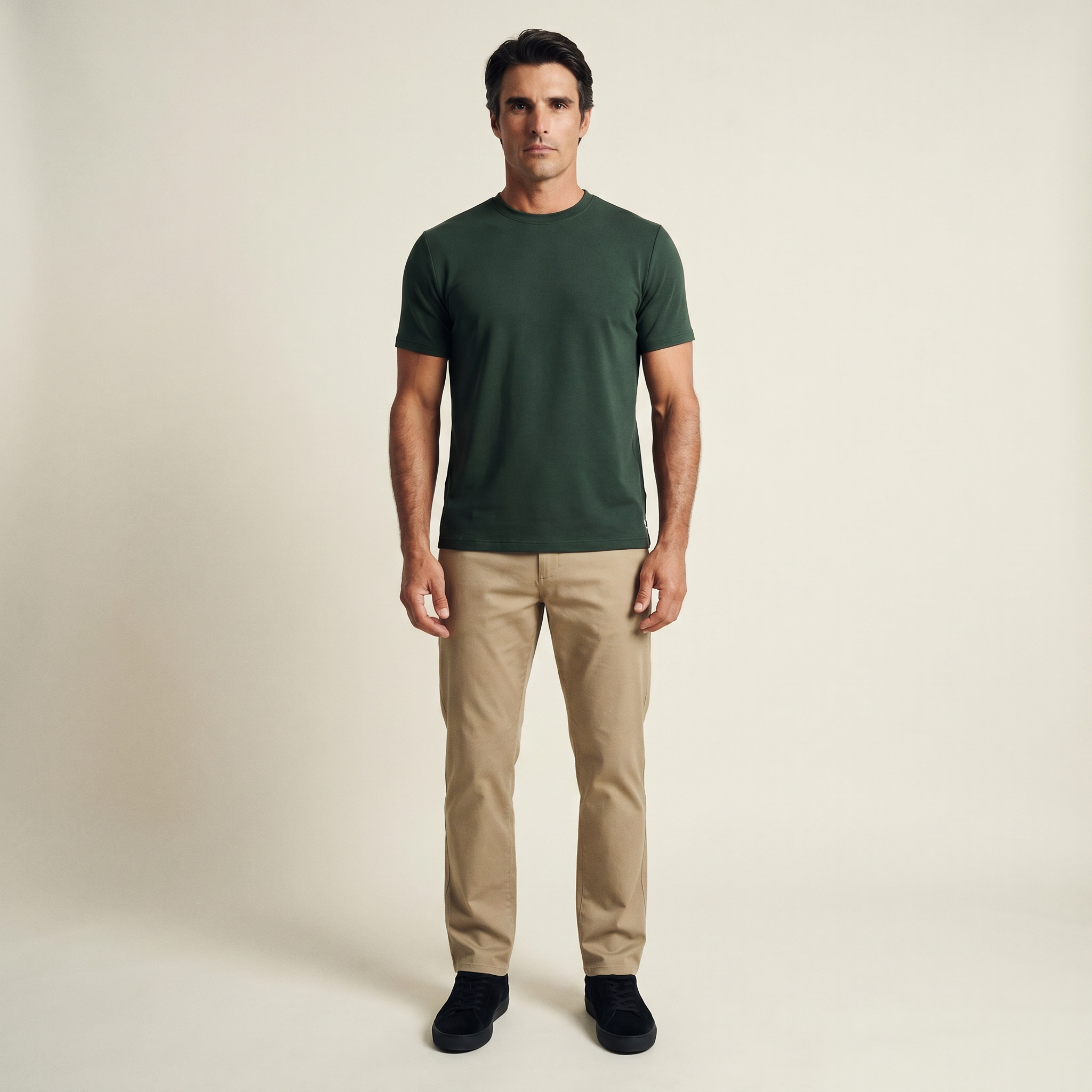 Cumulus Crew T-Shirt model Matteo in Pine Grove