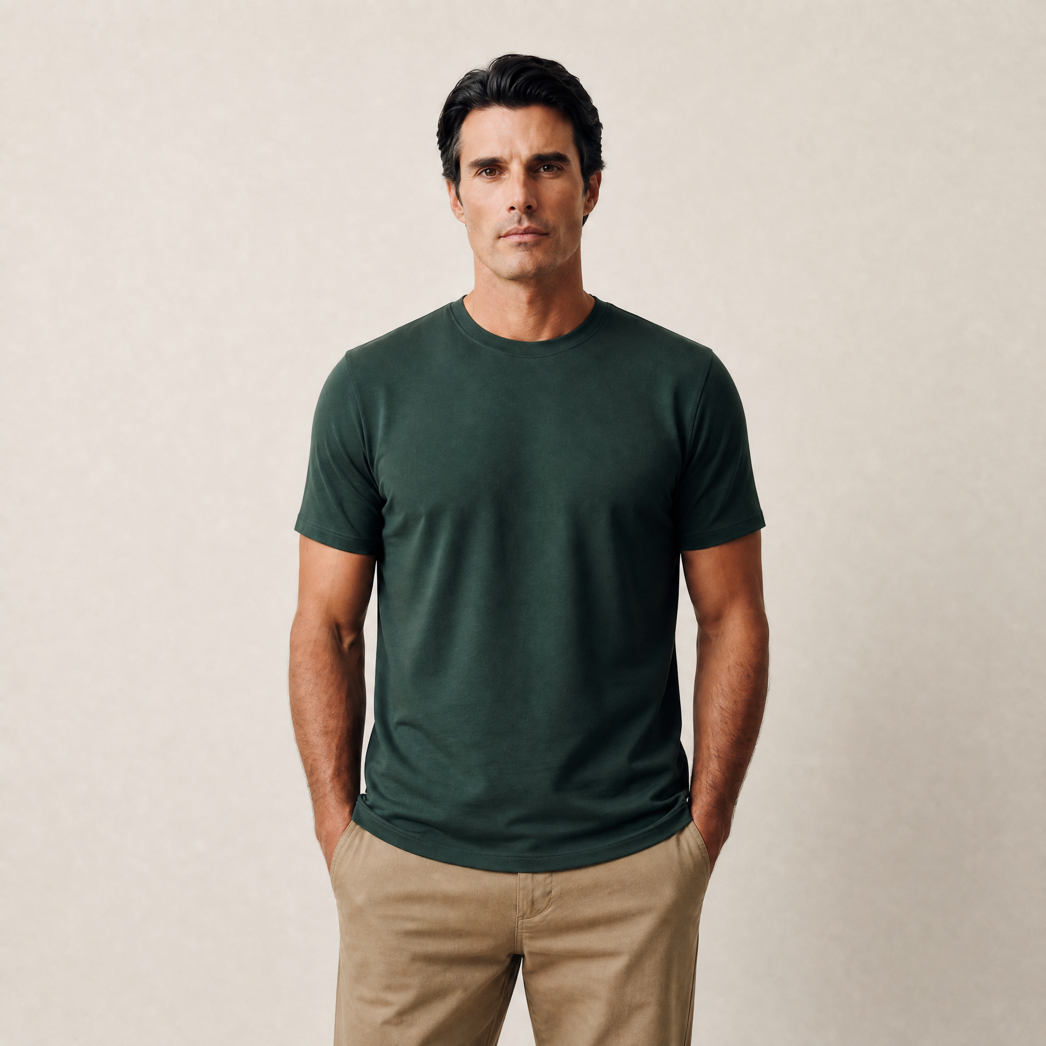 Cumulus Crew T-Shirt model Matteo in Pine Grove