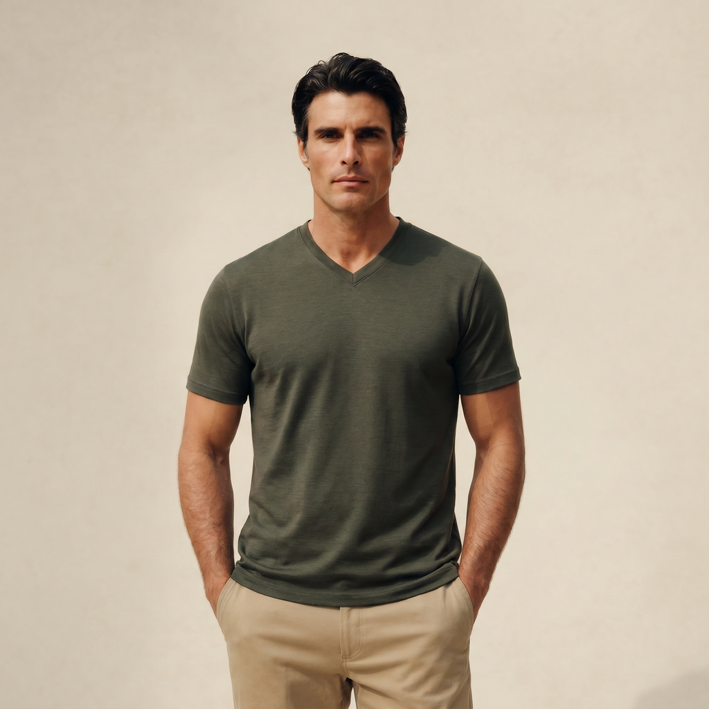 Tags:(6’2" - 180 lbs|Large) Custom t-shirt tee model Matteo in Flint