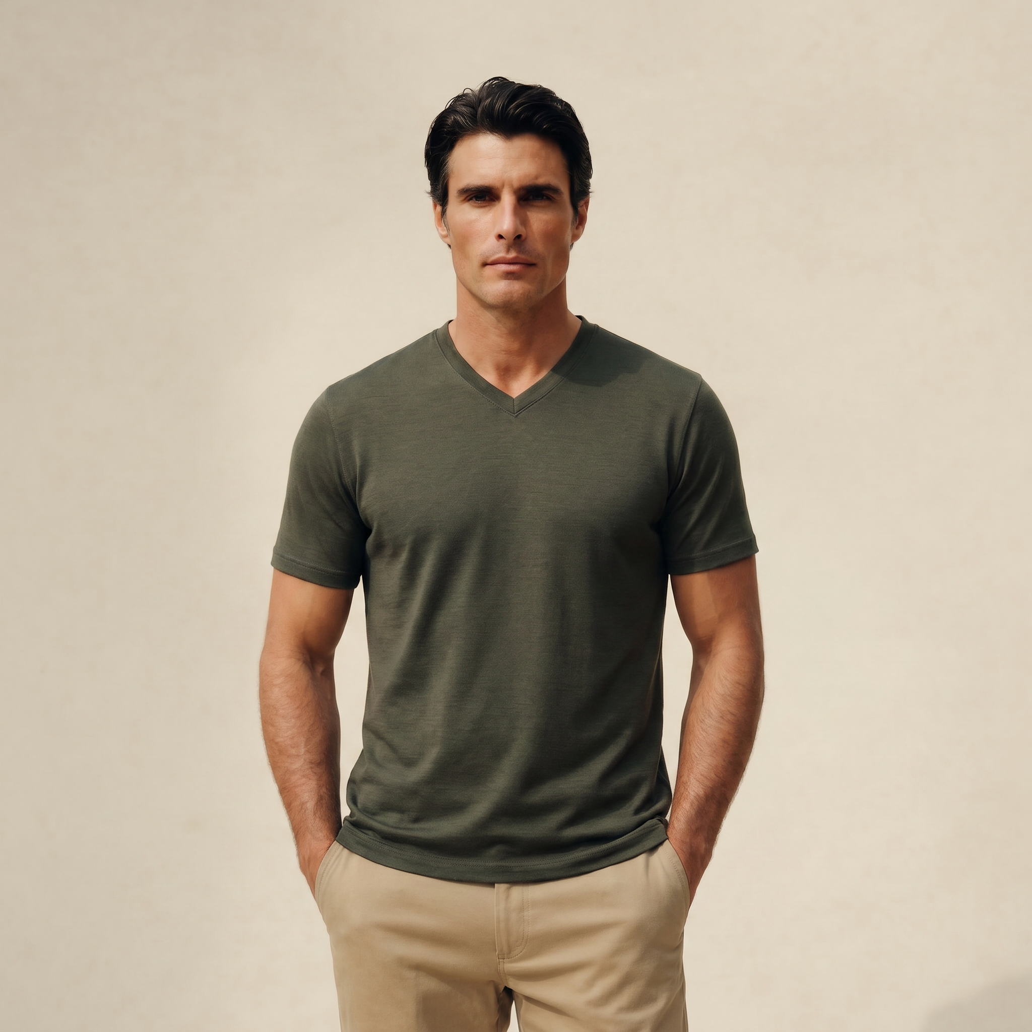 Tags:(6’2" - 180 lbs|Large) Custom t-shirt tee model Matteo in Flint