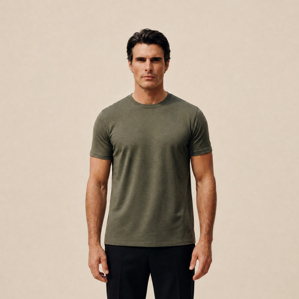 Tags:(6’2" - 180 lbs|Large) Custom t-shirt tee model Matteo in Flint
