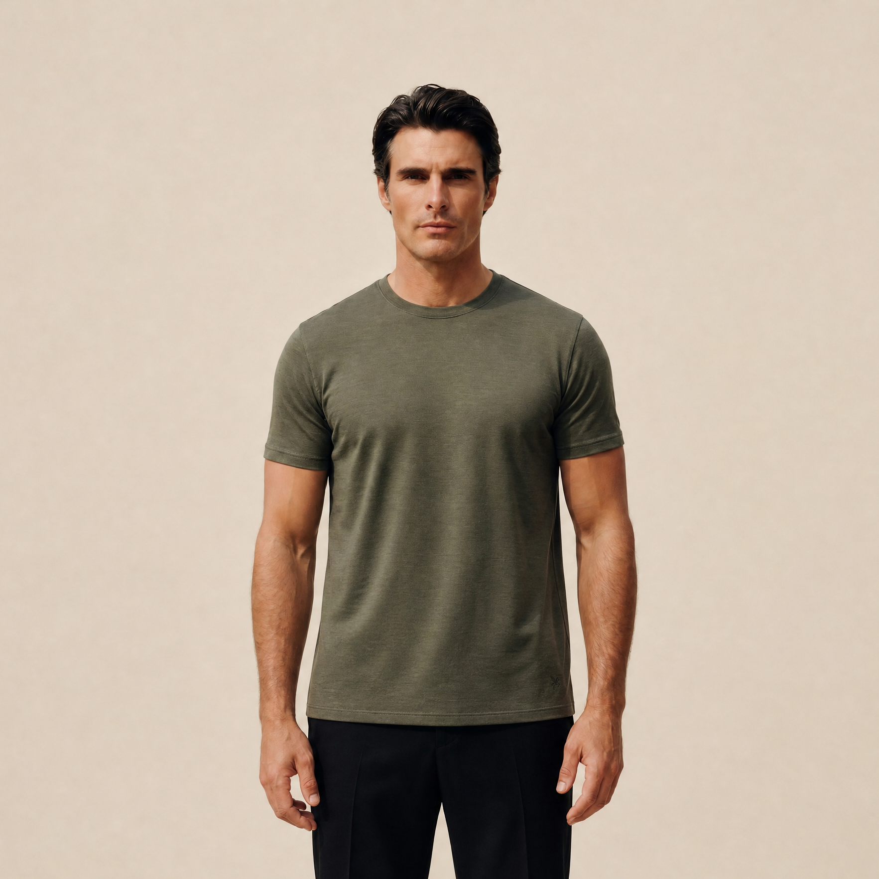 Tags:(6’2" - 180 lbs|Large) Custom t-shirt tee model Matteo in Flint